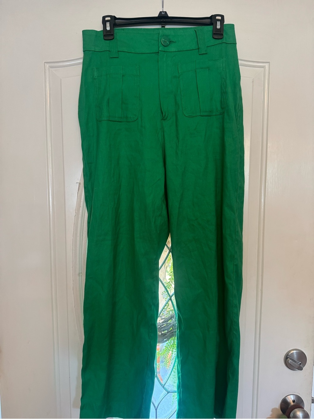 Nicole Miller Vibrant Green Wide-Leg Pants